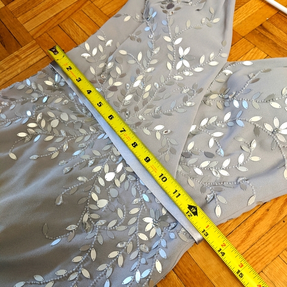 NWOT Le Chateau Silver Beaded Gown - Picture 13 of 13